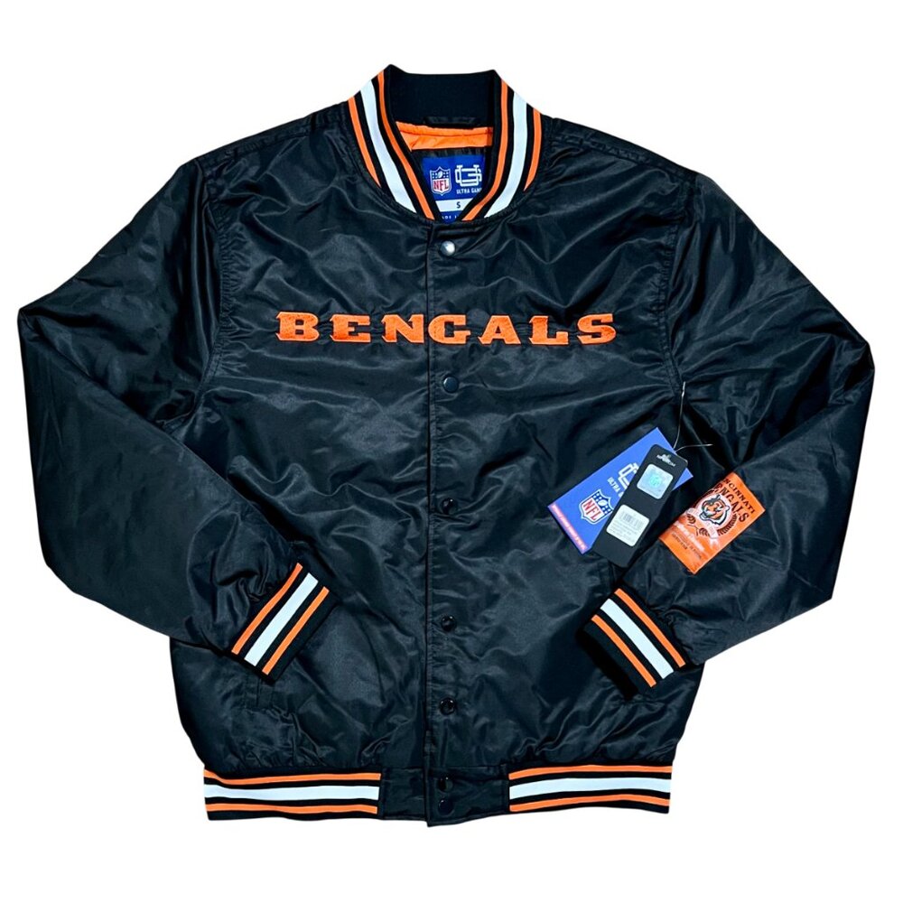Cincinnati Bengals Ultra Game Button Up Black Jacket, Men's Small Brand New